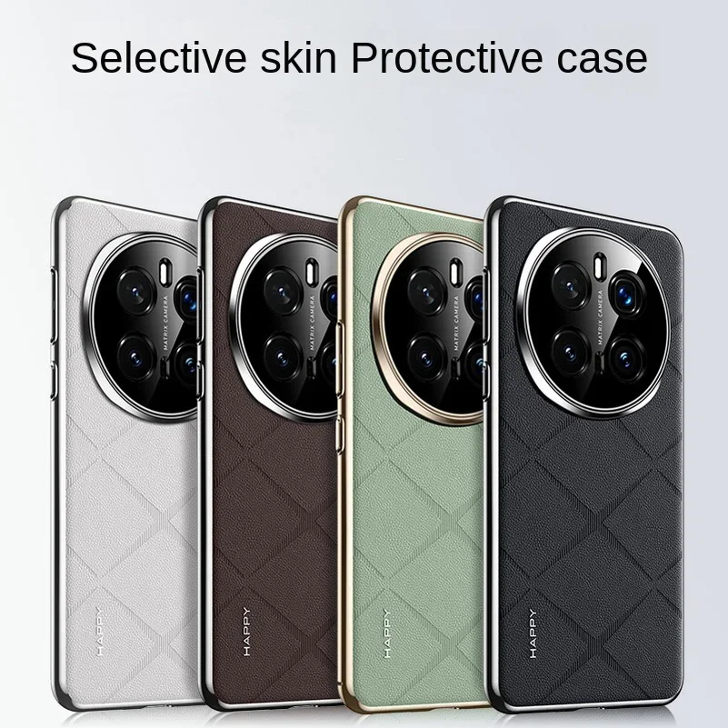 For Honor Magic 7 Pro Luxury Leather Plating Frame Case for Huawei Honor Magic7 Pro 6pro Magic 6 RSR Protect Shockproof Bumper