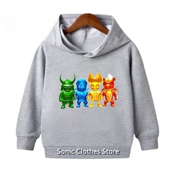 2023 Autumn New Game Stumble Guys Hoodie Kids Knitted Sweatshirts Baby Girls Cartoon Pullover Clothes Boys Hoody Outerwear