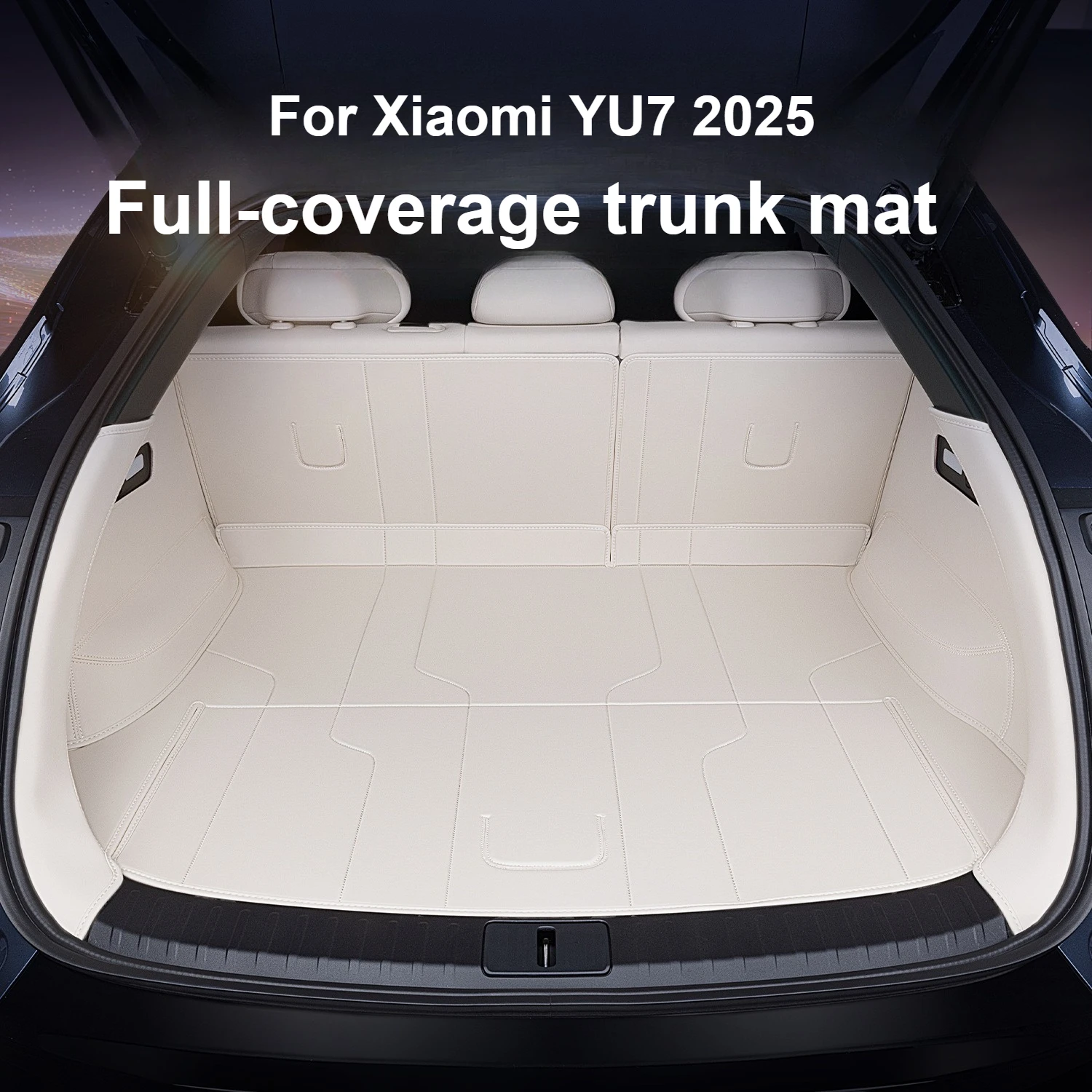 

For Xiaomi YU7 2025 Full-Cover Trunk Mat Eco-Friendly Leather Waterproof and Scratch-Resistant Car Modification Accessory