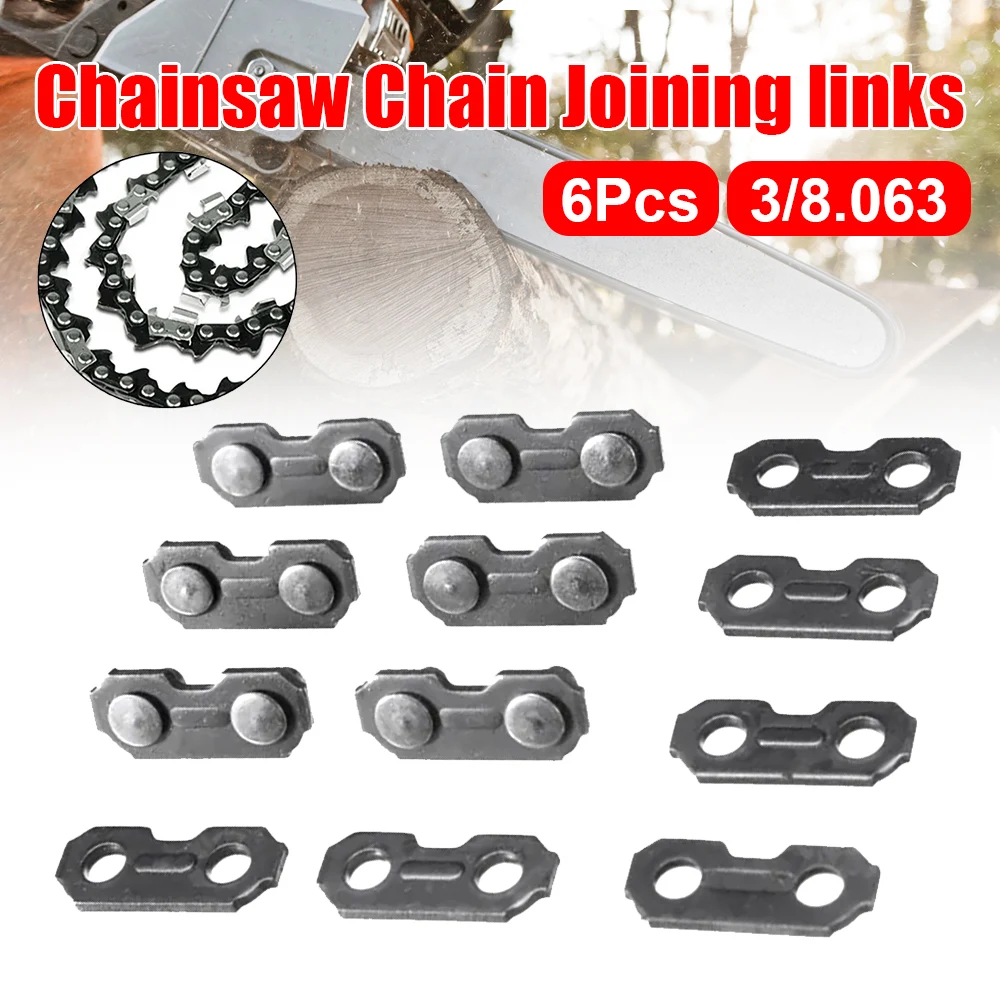 6pcs 3/8'' Chainsaw Chain Link Connectors F Oregon Type Repair Preset Straps For Chainsaw Preset Straps Practical Garden Tool