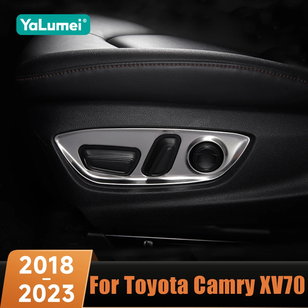 Auto Sitz Einstellung Schalter Tasten Panel Rahmen Schutz Abdeckungen Aufkleber Für Toyota Camry XV 70 2018 2019 2020 2021 2022 2023