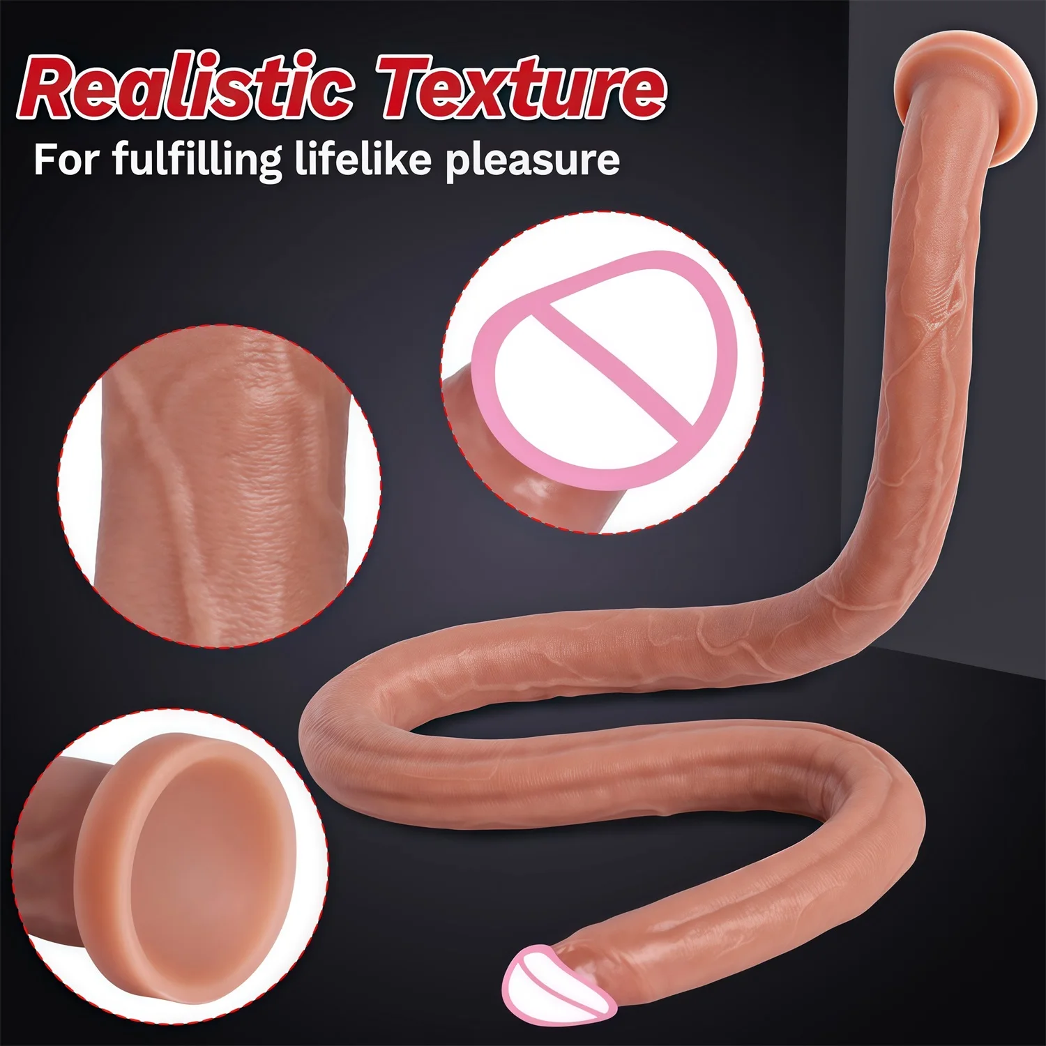 16.73 Inch Flesh Extra Long Dildo Women Realistic Sex Toys Soft Silicone Huge Dildo Strong Suction Cup Large Dildo for Women/Men - view 3