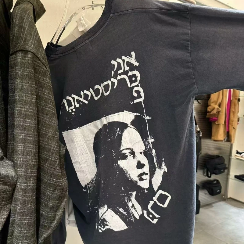 

ERD Top Tee High Quality Do Old Wash Portrait Pattern Print Cotton Long-sleeved T-shirts for Men Women