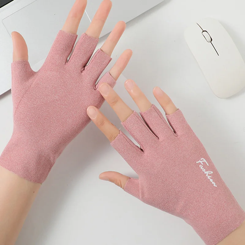 New Winter Women Gloves with Exposed Fingers Touch Screen Typing Velvet Insulation Women/Men Outdoor Cycling Half Finger Gloves