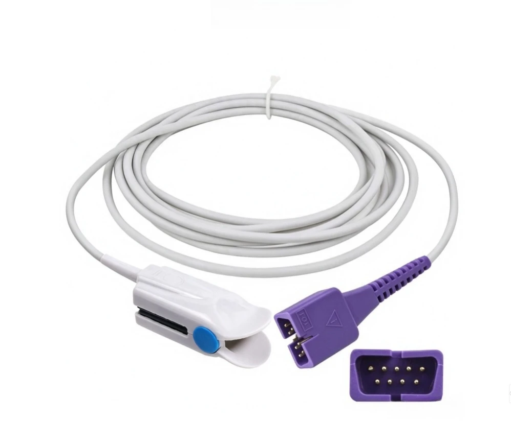 Suitable for Nell-cors Max Oximeter Sensor Dural-y Finger Spo2 Sensor 9-pin Reusable TPU Cable Adult Finger Clip Spo2 Sensor