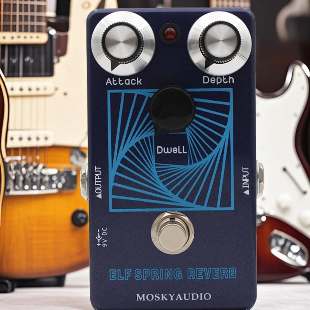

ELF SPRING REVERB Педаль эффектов для бас-гитары, винтажная вуальная реверберация Echo, моторошная аналоговая/цифровая реверберация, настоящий обходной МОПКЯУДИО