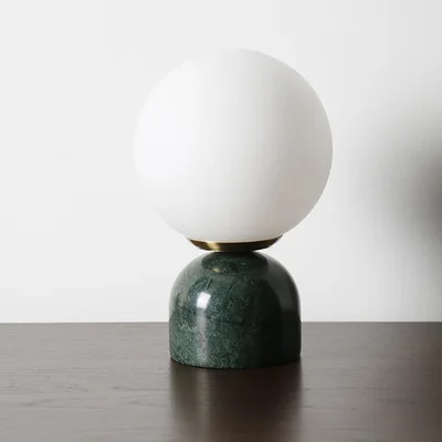 

Modern Led E14 Marble Table Lamps for Home Decor Glass Ball Desk Lamps Bedroom Bedside Study Hotel Living Room Lighting Fixtures