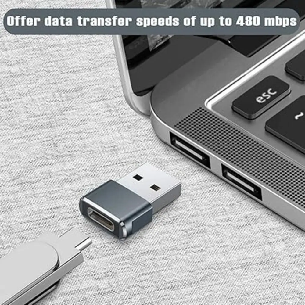 

5pcs Aluminium Alloy USB Type C Adapter Mini Portable OTG Data Adapter Universal Black USB Receiver Adapter Mobile Phone