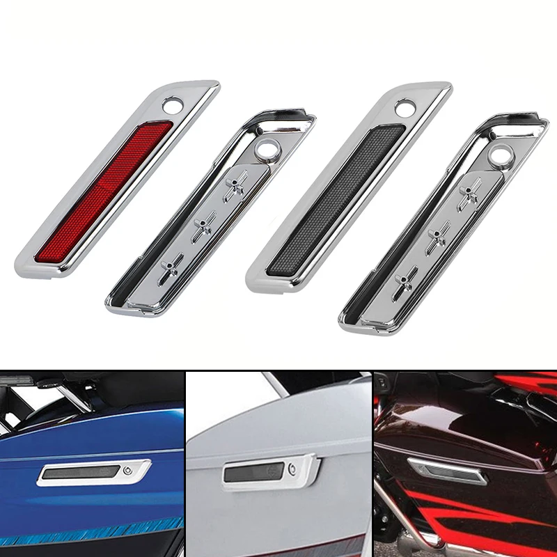 

Saddlebag Latch Reflector Cover 2Pcs Motorcycle ABS Plastic For Harley Touring Road King Road Glide Street Glide 2014-up