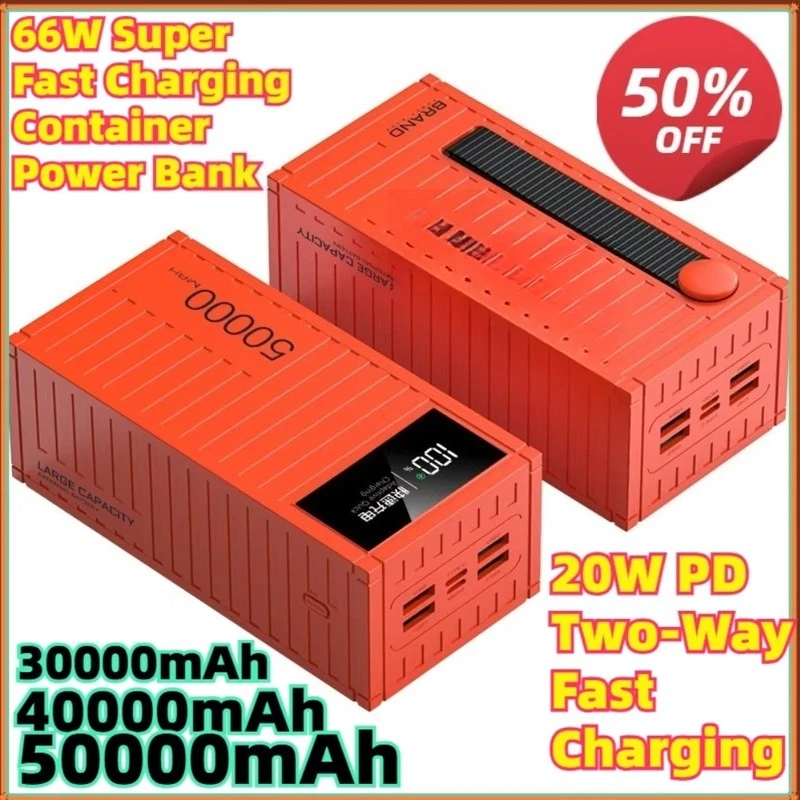 Camping Power Bank for Phone For IPhone Samsung 50000mAh Large Capacity Portable Charging Power Bank With 6 Interfaces