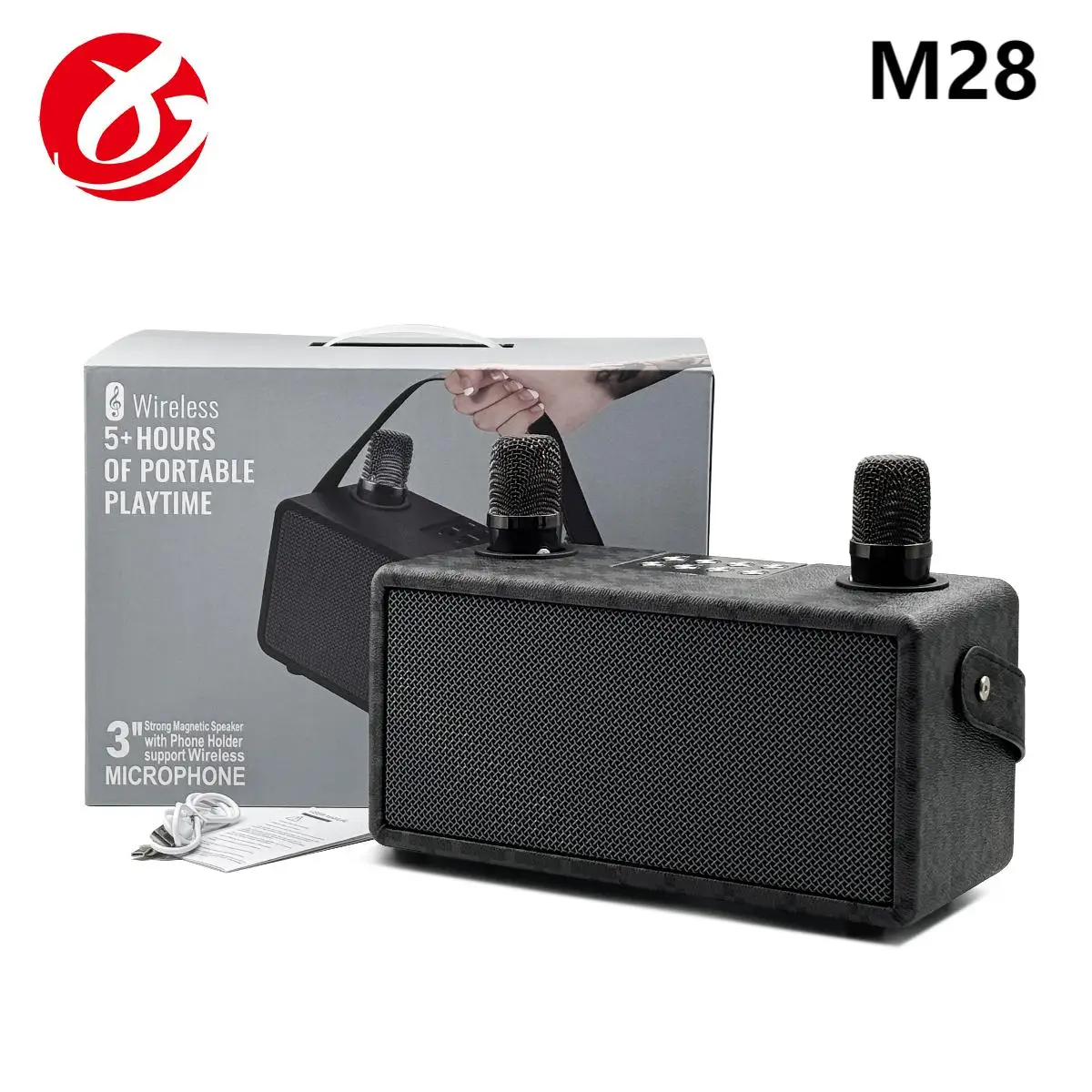 Wholesale Price Mini Karaoke Speaker with Dual Microphones Soundbar Speaker Excellent Sound Quality, Ideal for Home KTV