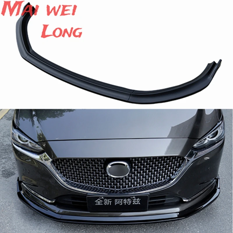 3Pcs Car Front Bumper Splitter Lip Diffuser Spoiler Guard Cover Trim for Mazda 6 Atenza 2020-2021 Body Kit