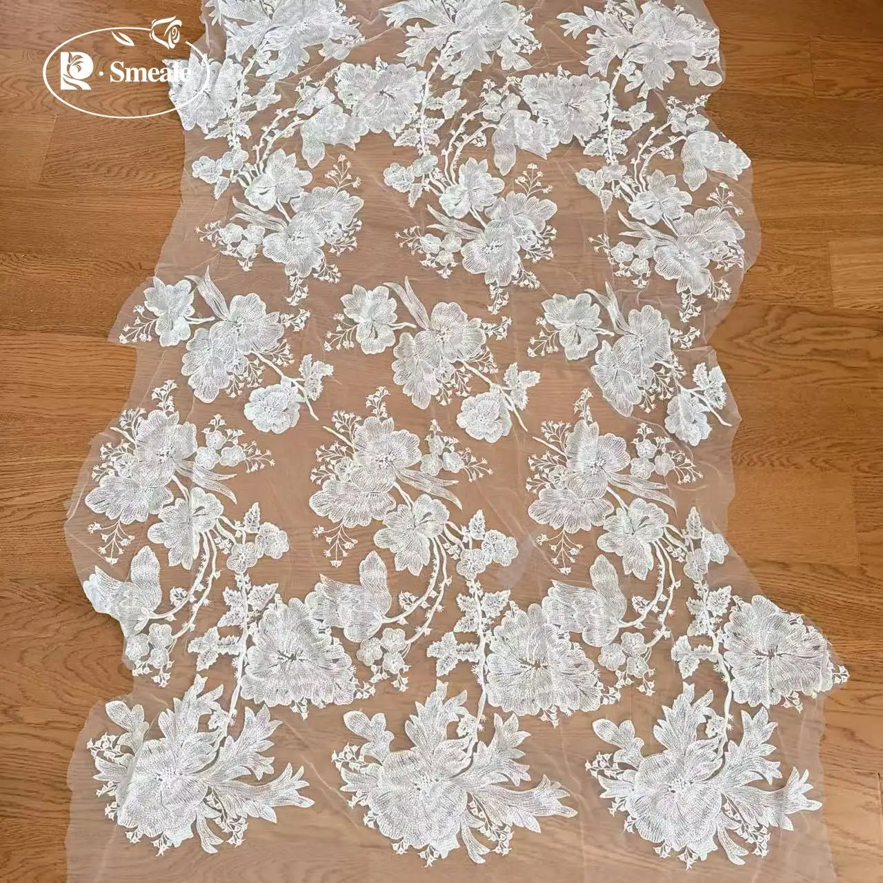 Gestickter Rosenblüten-Spitzenstoff, Hochzeitskleid-Accessoires, RS2753 – Detail 7