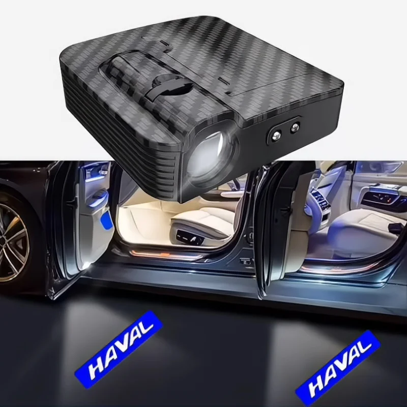 For Haval H6 F7 H9 Jolion Dargo Big Dog Car Door LED Logo Projector Battery Wireless Welcome Light No Wiring Ghost Shadow Lamp