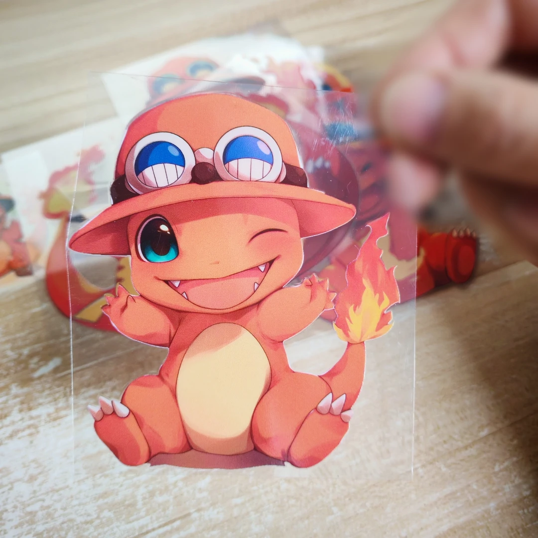 Pokemon Charmander Cute Anime UV Transfer Decals Car Stickers For iPhone iPad Laptop Window Trunk Motorcycle Bags