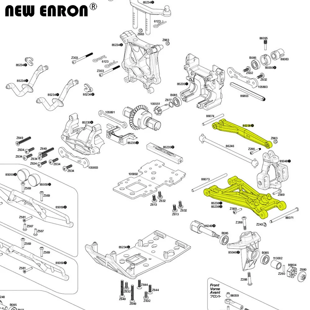 NEW ENRON #85238 Alloy Front&Rear Upper&Lower Completed Suspension Arm 1Set for 1/8 RC Car HPI SAVAGE 21 25 SS 3.5 4.6 FLUX X XL