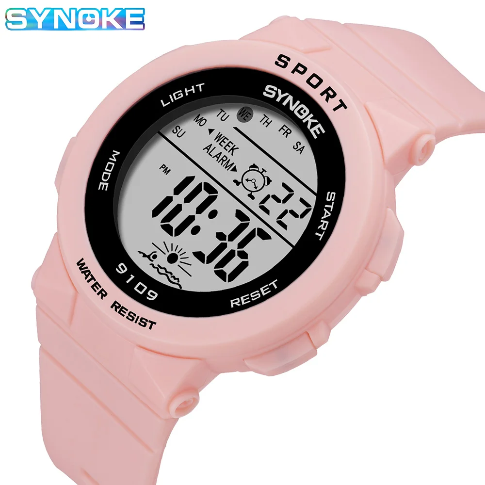 SYNOKE Student Sport Watches For Kids Colorful Electronic Watches 50M Waterproof Clock Children Digital Watch For Boys Girls