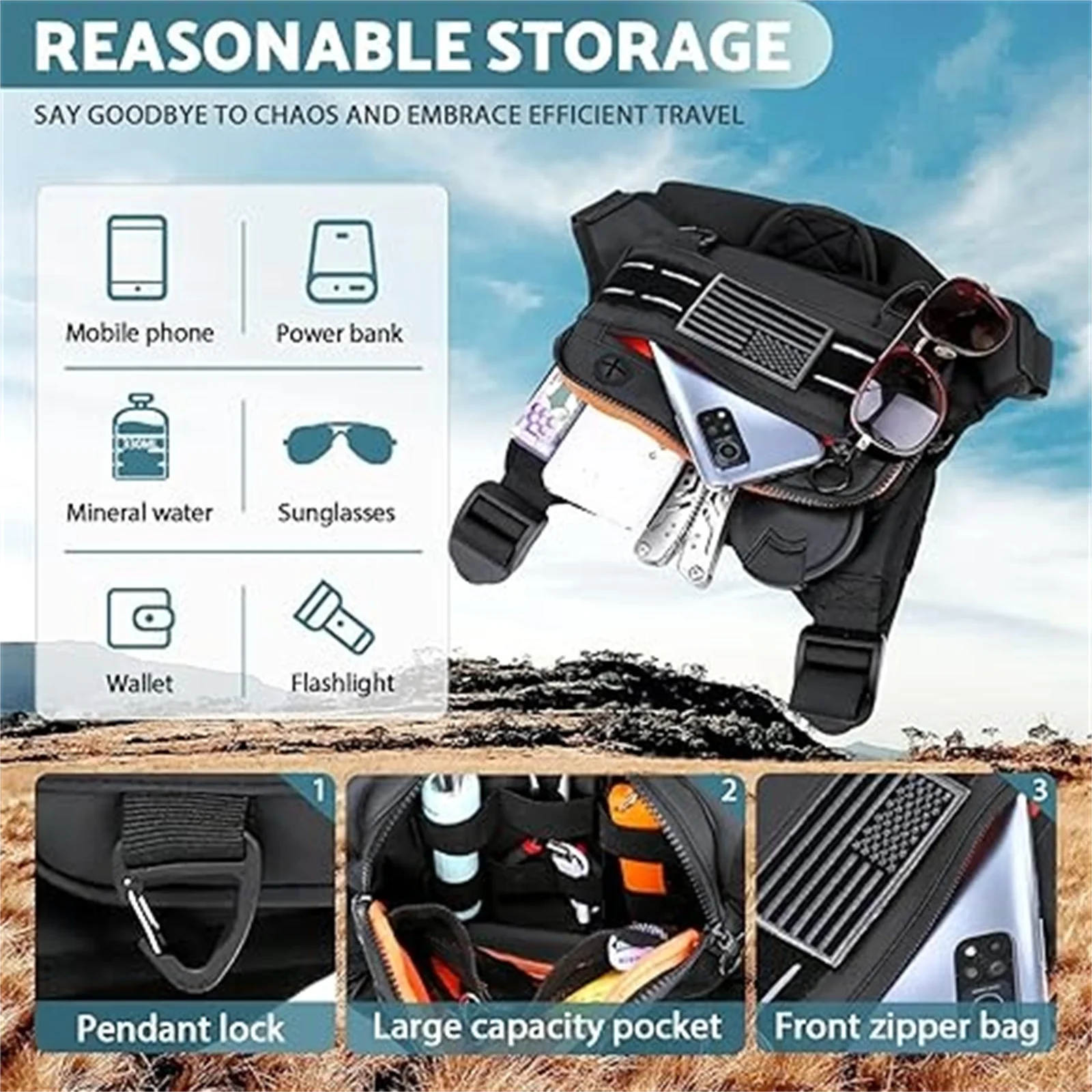 الرياضة في الهواء الطلق حقيبة الصدر سترة حقيبة الصدر الرياضة حقيبة الصدر مقاومة للماء خفيفة الوزن الجبهة الصدر حزمة تشغيل حقيبة الصدرية