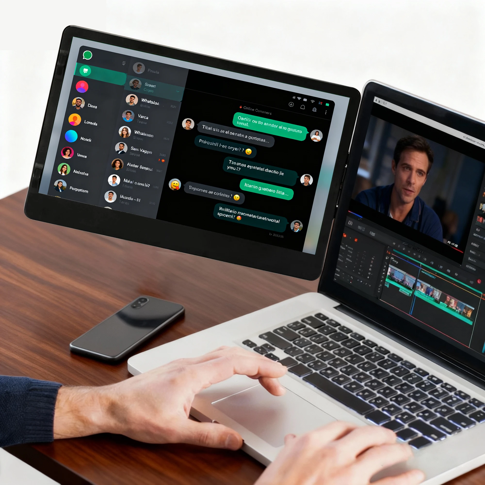 

11.6inch Portable Monitor - HD+ Second Expansion Screen For Laptop/PC/Phone/Tablet,USB-C HDMI-Compatible,360°Flip 270°Rotation