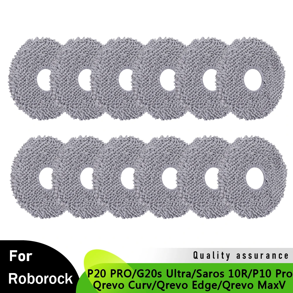 Mop Cloth For Roborock G20S Ultra/P10 Pro/P20 PRO/Saros 10/Saros 10R/Saros Z70/Qrevo Curv/Qrevo MaxV/Qrevo Edge/G30 Space Vacuum