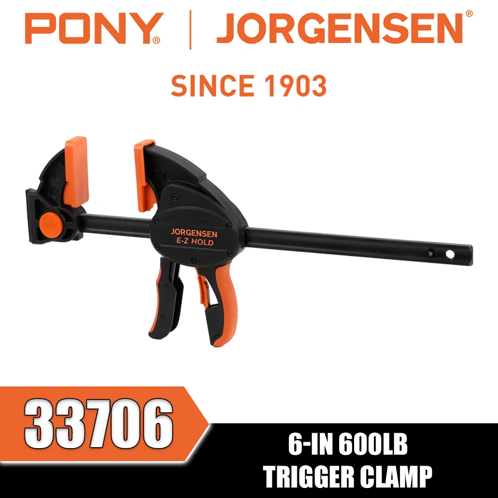 PONY&JORGENSEN 33706 33712 33718 33724 33736 33750 600lb Trigger Clamp Carpentry Jigs and Fixtures Fastening Tools