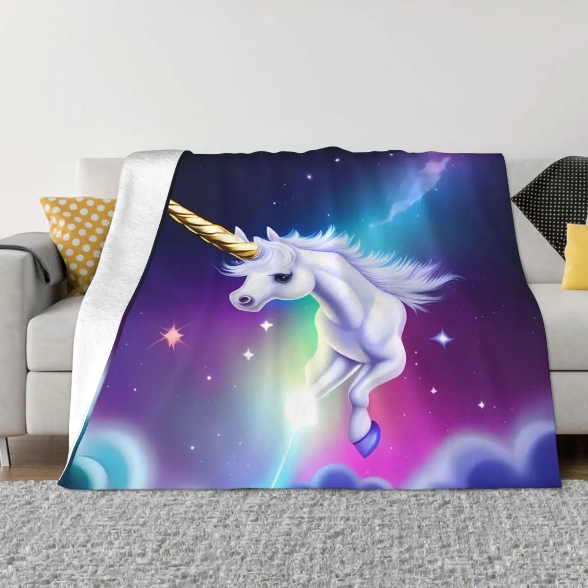 Unicorn Blanket Flannel Spring Autumn Between Dimensions Warm Throws For Winter Bedding