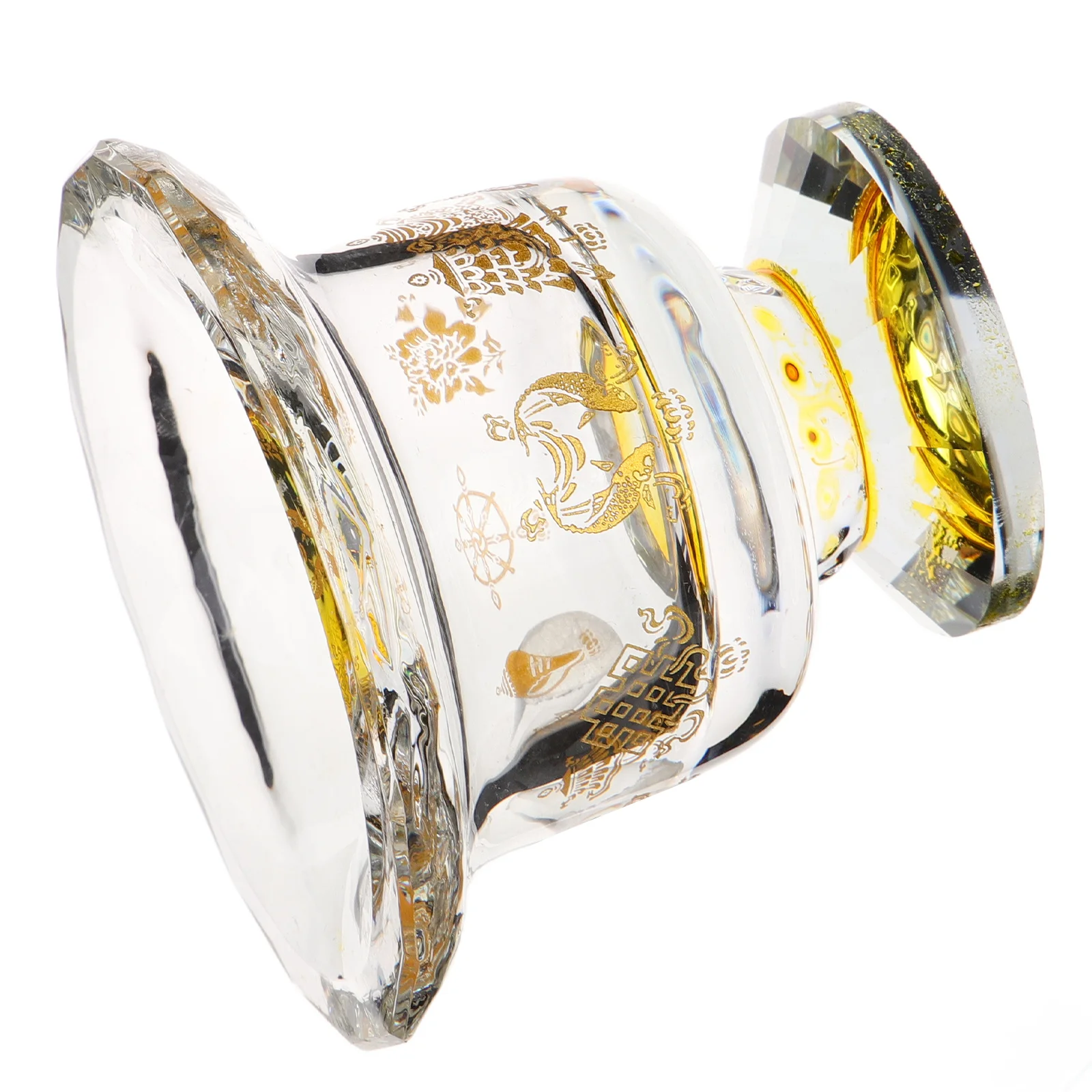 

1Pcs Exquisite Water Offering Cup Crystal Buddhism Cup Golden Pattern Environmental Friendly Odorless Design Water Bowl