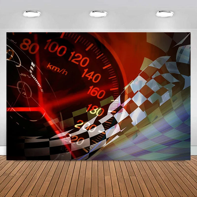 Speedometer Racing Backdrop Speed Background Photography Race Formula One Motor Car Auto Motorsport Competition Birthday Party