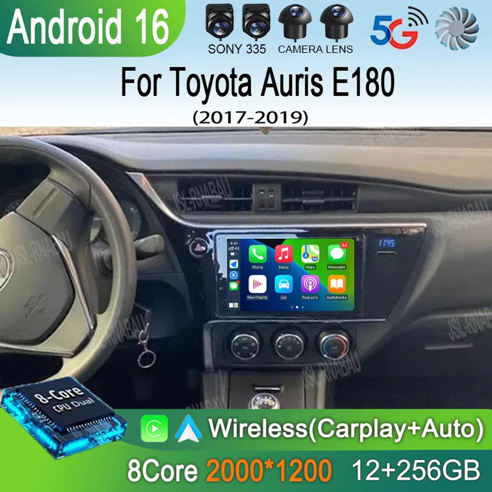 Android 16 Carplay Car Radio For Toyota Corolla Auris E180 2017 2018 2019 Multimedia Video Player Navigation GPS Stereo 2din DVD
