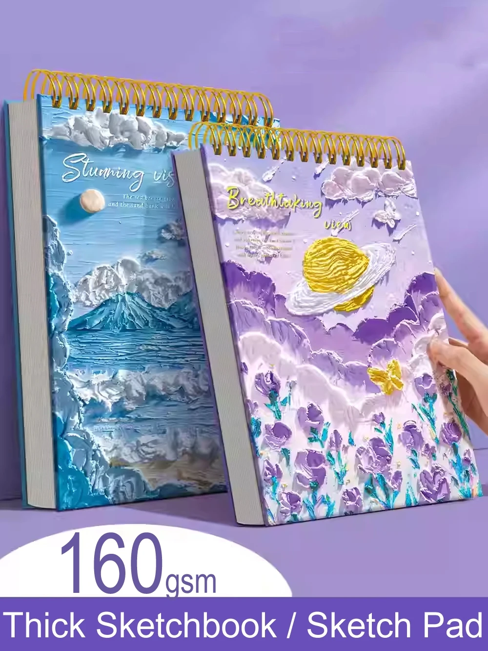 art-supplies-160gsm-thick-sketchbook-for-drawing-marker-student-kids-blank-paper-pad-school-calligraphy-painting-book