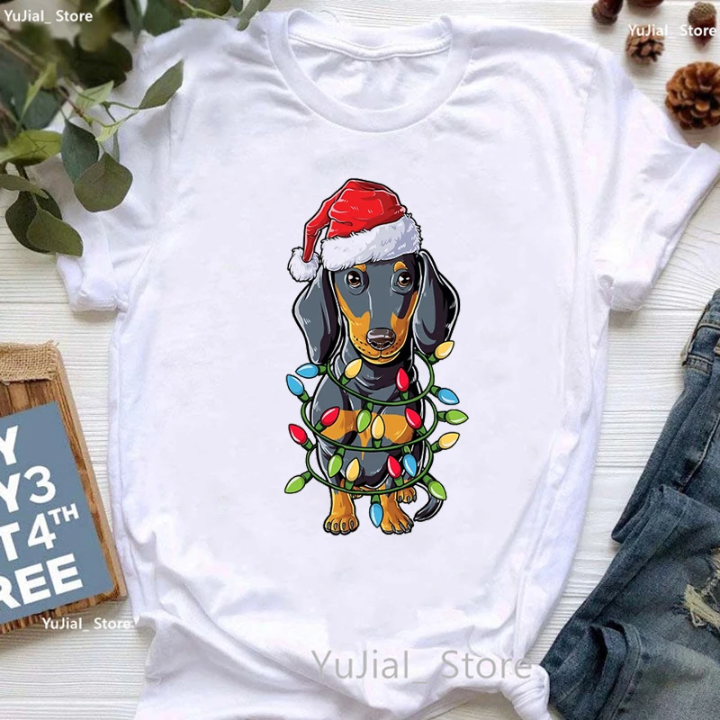 Dachshund Heart Beats Graphic Print Tshirt Girls Funny Dog Lover T Shirt Women Harajuku Shirt Kawaii Clothes Summer Tops Tee