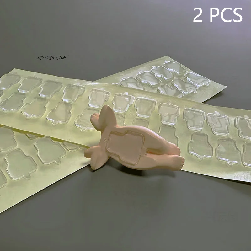

2Pcs Nano Adhesive Doll Ornament Double Sided Tape Transparent High Viscosity Strong Fixed Patch for Model Making