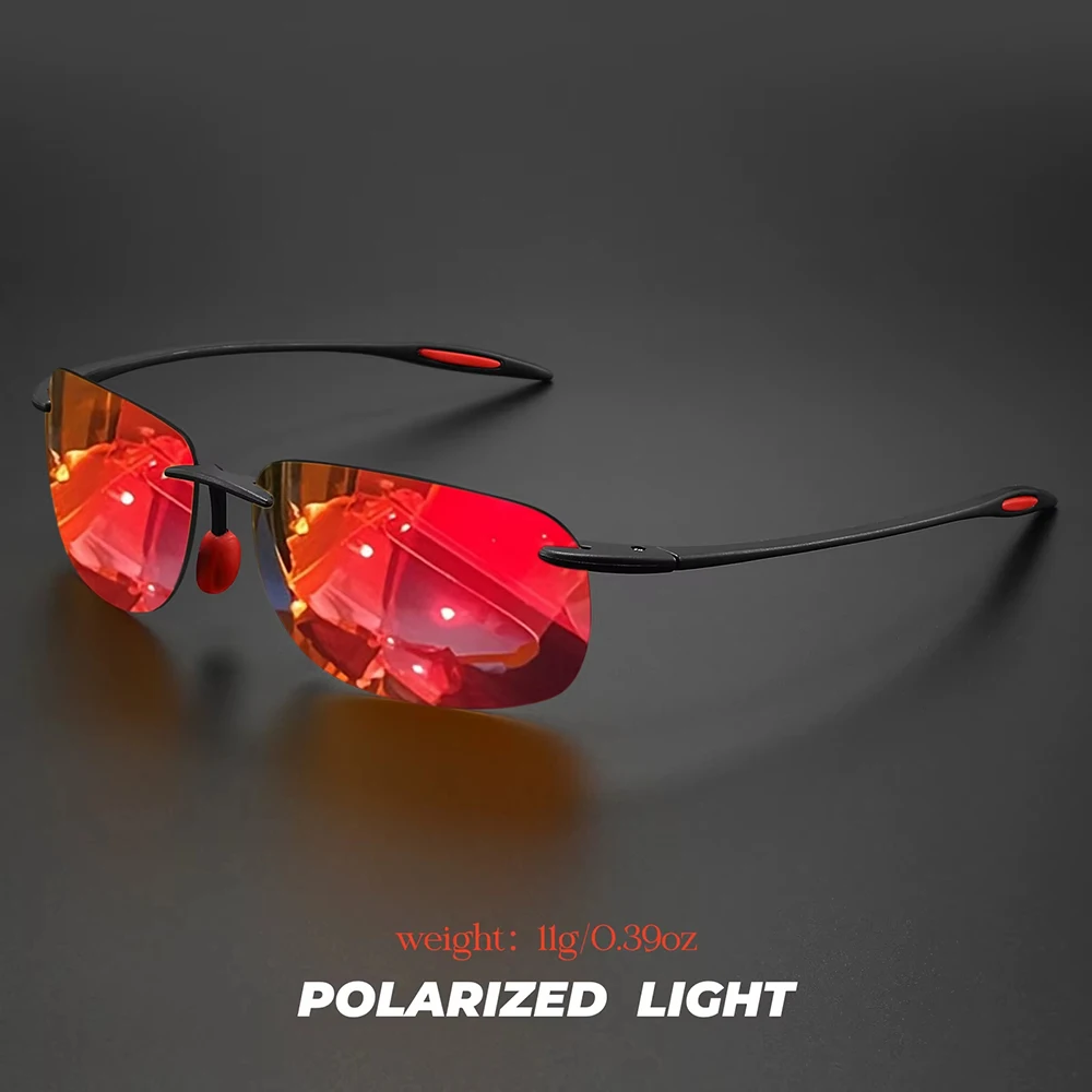 Ultraleichte 11g TR90 Rahmenlose Polarisierte Sonnenbrille UV400-Schutz Rahmenbrille für Outdoor-Abenteuer Casual – Detail 10