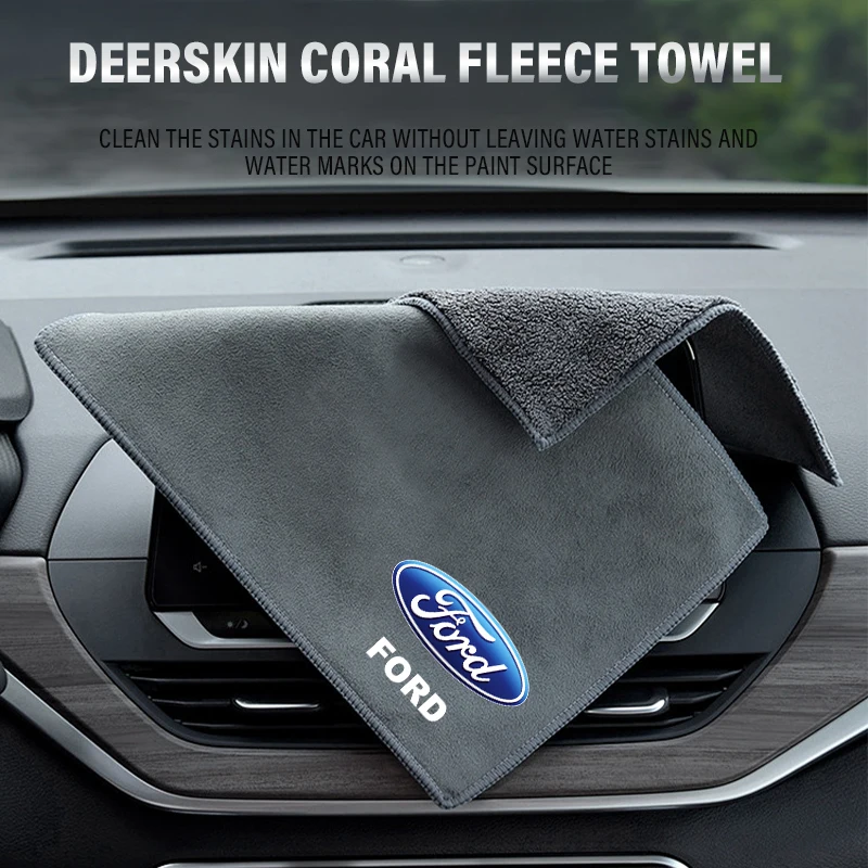 Car Wash Microfiber Towel Auto Cleaning Drying Cloth Care Cloth For Ford Focus ST Ranger Mondeo Kugo Ecosport Fiesta Kuga Fusion