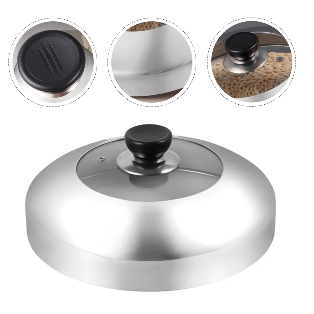 

Stainless Steel Pot Cover Kitchen Gadget Multipurpose Pan Lid Vent Design Safe High Temperature Use Pot Cover