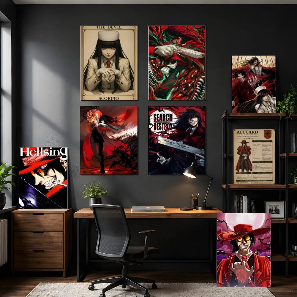 Anime H-Hellsing Canvas Print Self Adhesive High Resolution Flexible Room Decor Vintage Poster