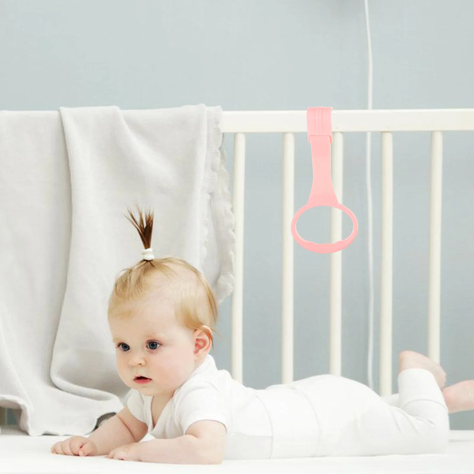 4 قطعة سرير الرضع حلقات سحب حافة ناعمة سرير بيبي خواتم اليد للمشي التدريب خفيفة الوزن المحمولة الحضانة الوقوف المساعدة #6