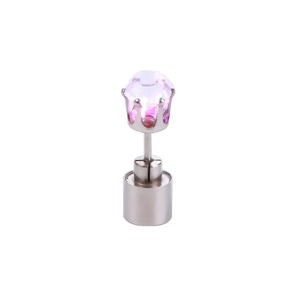 LED مضيئة الرجال الأقراط بار حلية وامض الأقراط الماس الأقراط الإناث الأذن ترصيع توهج الأقراط تضيء الأقراط