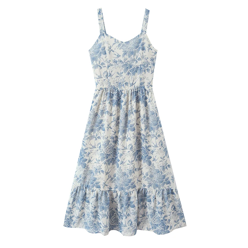 

Летние повседневные платья YENKYE 2026 для женщин: сексуальные, на бретельках, с цветочным принтом, для отпуска, шикарные, А-силуэт, миди, с широким подолом, Vestidos