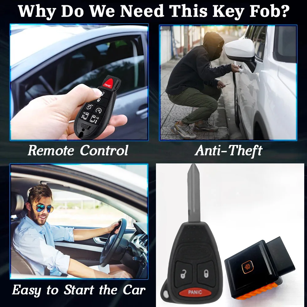 High Quality OHT692427AA OBD Key Programmer 3 Buttons 315 MHz Keyless For Dodge Sebring PT Cruiser Chrysler 200 Jeep 2005-2018