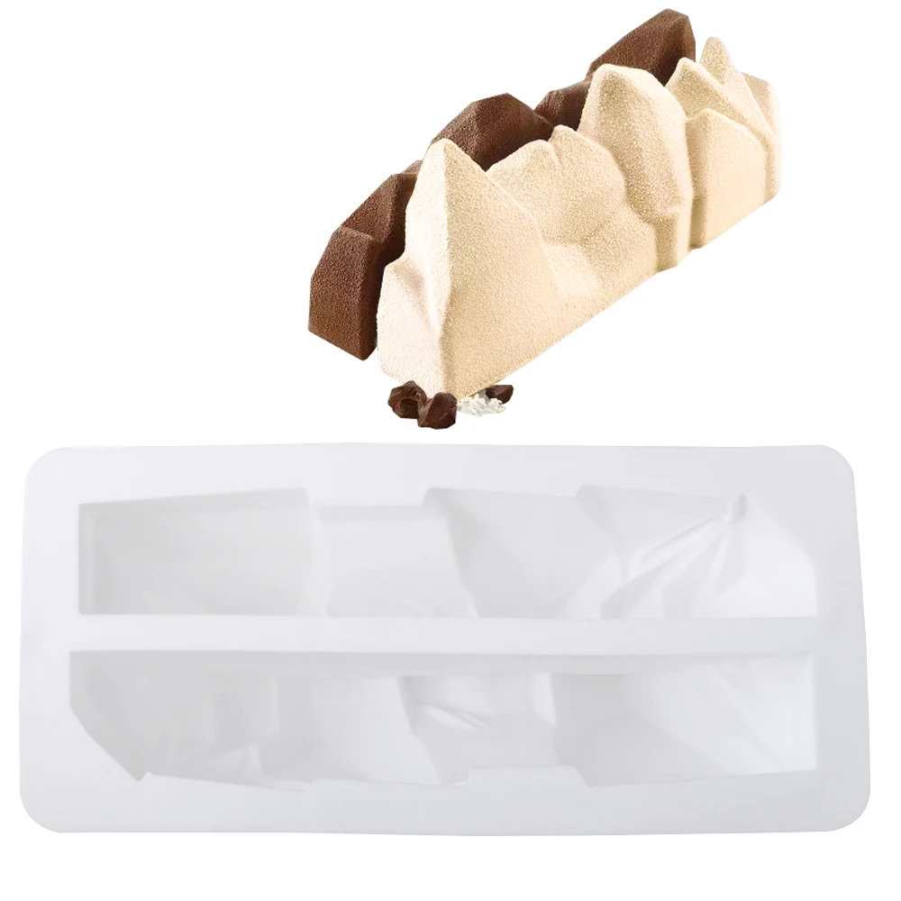 قالب موس جبل الثلج ثلاثي الأبعاد من السيليكون قالب خبز المعجنات الفرنسية DIY