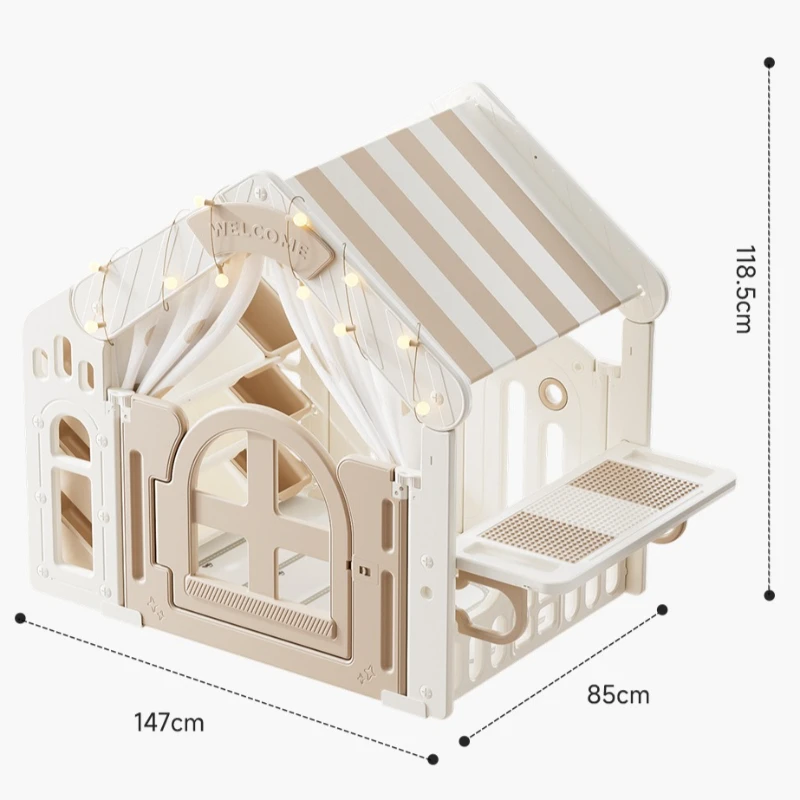 Tente multifonctionnelle pour enfants, avec support de rangement, bloc de construction, Table d'intérieur pour petites maisons pour filles, maison de jeu, cabine en plastique