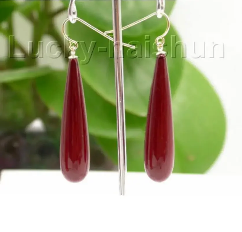 

Fashion jewelry AAA Dangle 10*40mm drip red sea shell pearls earring girls for women