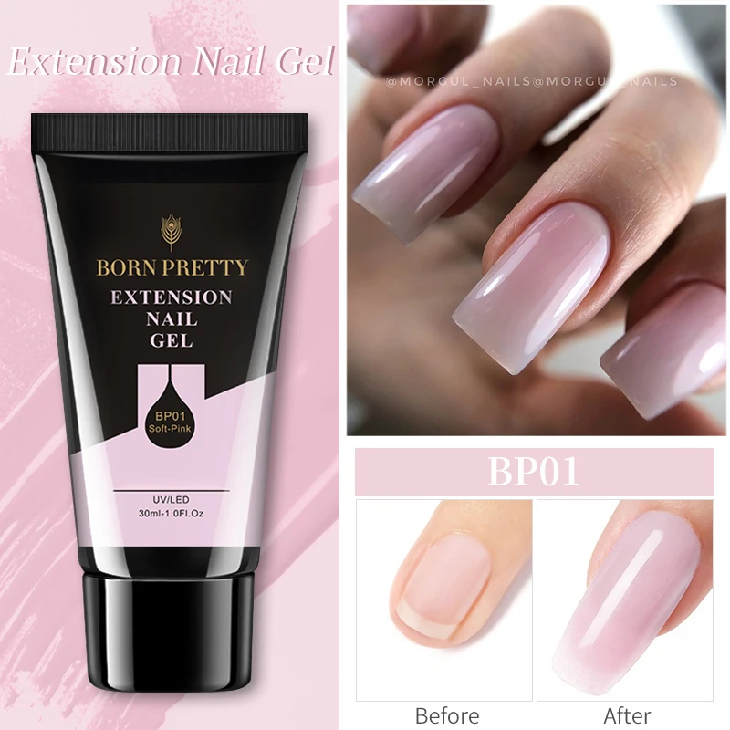 

BORN PRETTY Acrylic Gel For Nail Extension Milky White Quick Building Soak Off UV Extend Gel Nail Art Gel Semi-Permanent Varnish