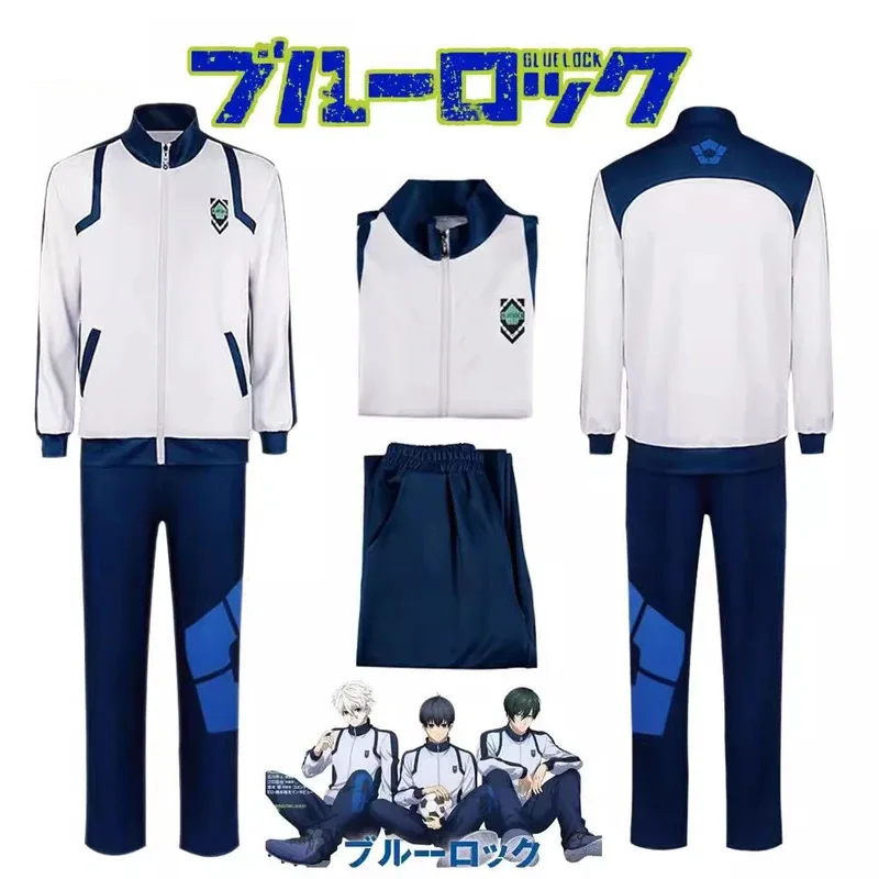 Disfraz de Cosplay de Blue Lock Reo Nagi Bachira Isagi Chigiri, ropa deportiva con cremallera, chándal, sudadera con capucha, ropa de Carnaval de Halloween