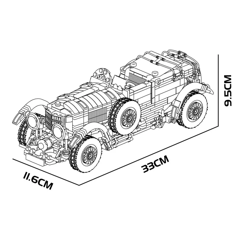 قالب الملك الكلاسيكية الخضراء سيارة عتيقة 1147 قطعة اللبنات النموذج الفني تحصيل لتقوم بها بنفسك لعبة السيارة للكبار هدية عيد الميلاد #5