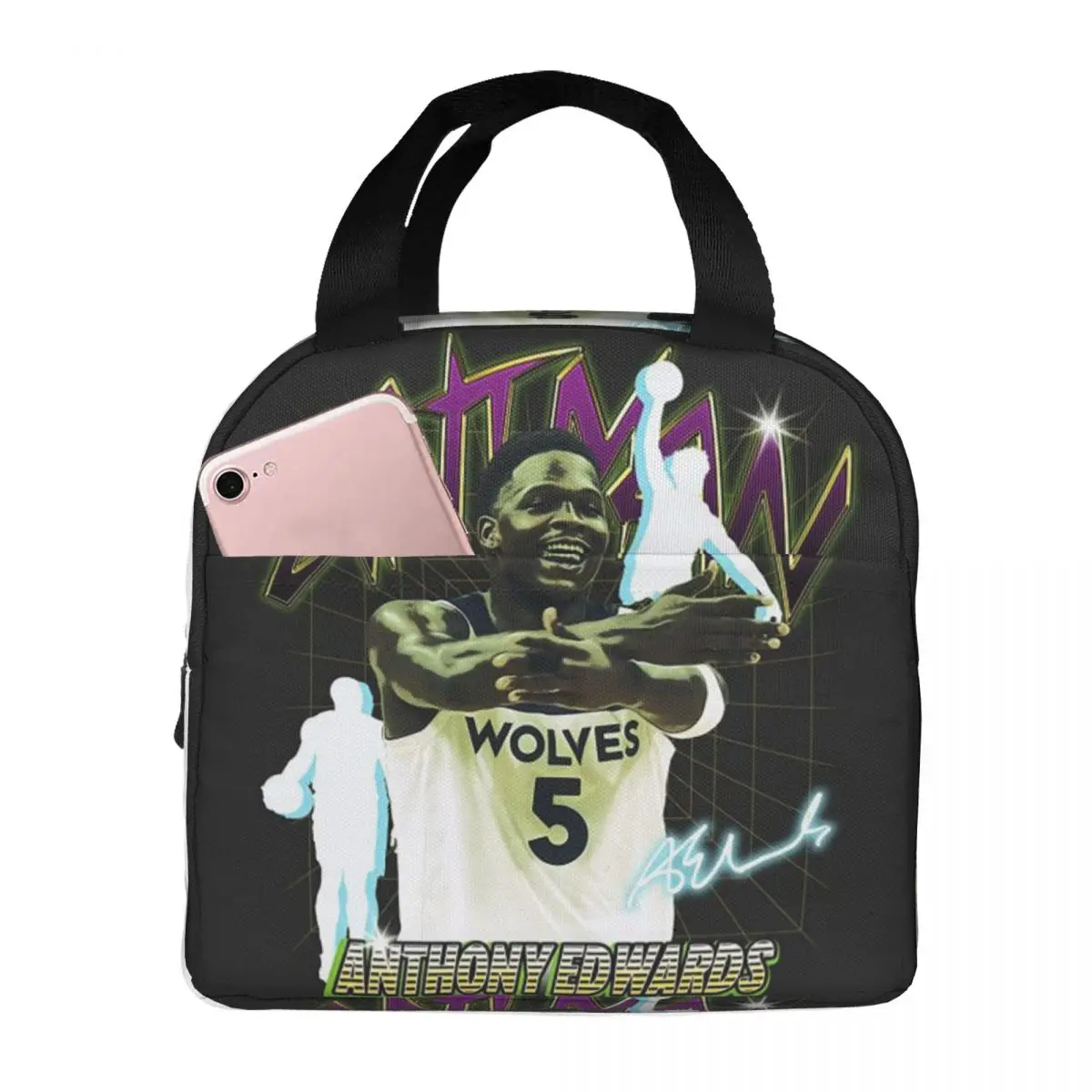 

Anthony Edwards Insulated Lunch Bag for Women Office Cooler Thermal Food Box Tote Portable Lunch Boxes Container