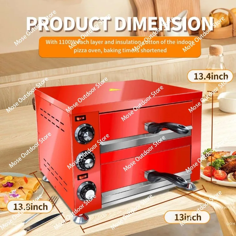12-Inch Pizza Oven Commercial Electric Single Layer Pizza Oven Toaster Stove for Baking