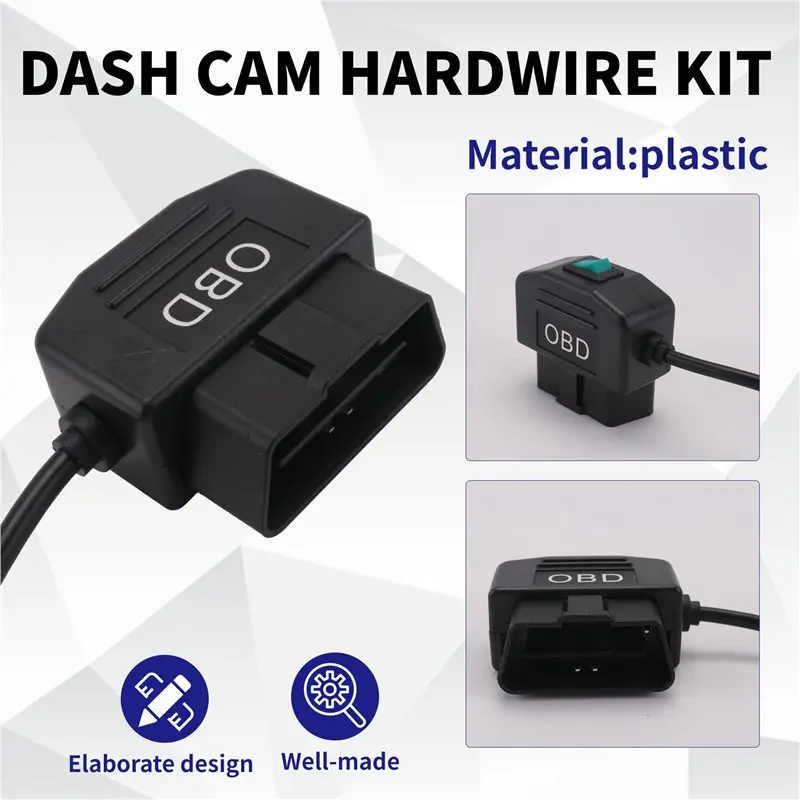 Dash Cam OBD Hardwire Kit,Dash Camera USB Type C Hardwire Kit With OBD Power Cable For Dashcam 12-24V To 5V/3A-M54K view 5