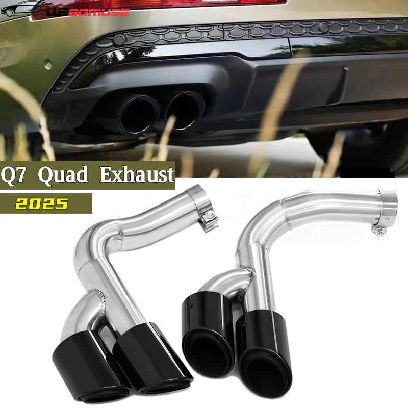 Auspuffspitze für 2024 2025 Audi Q7 3.0 t Benzinmodus-Upgrade SQ7 Design Quad-Spitzen Abgasanlage Düse Schalldämpferspitze